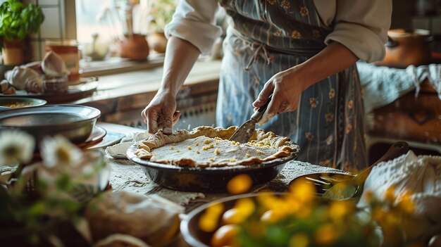 Kucharz przygotowujący danie